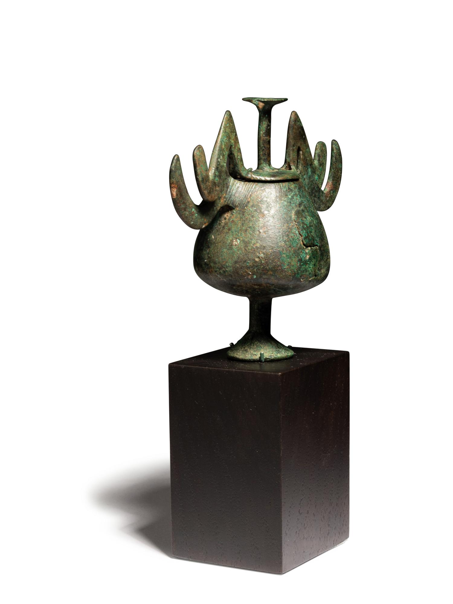 A Greek Bronze Lidded Pyxis