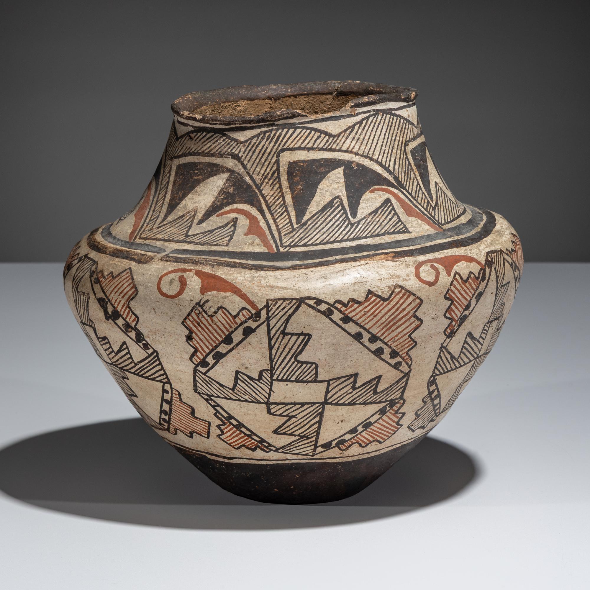 Zuni Three-Color Pottery Jar