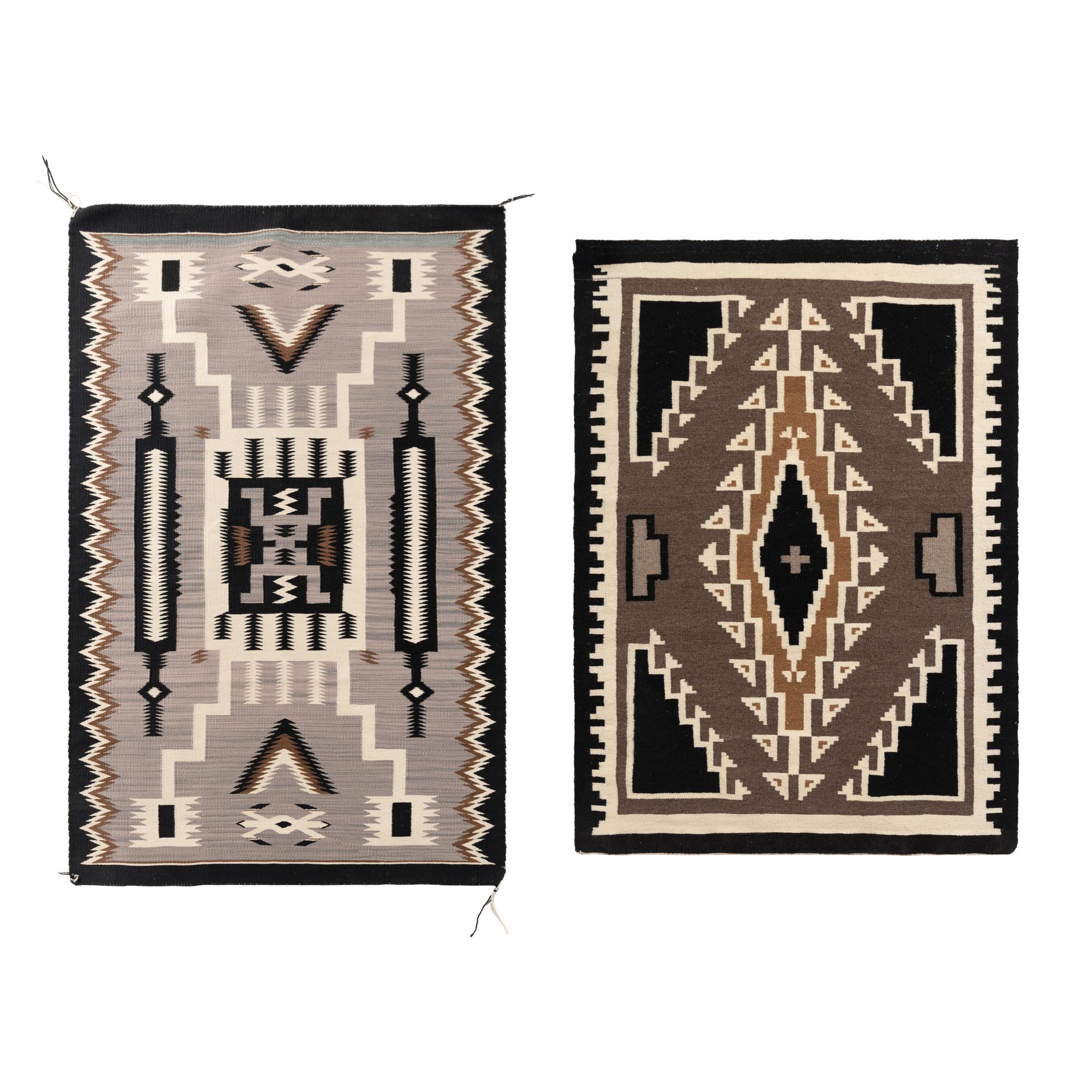 Navajo Two Grey Hills AND Storm Pattern Weaving [Rug]