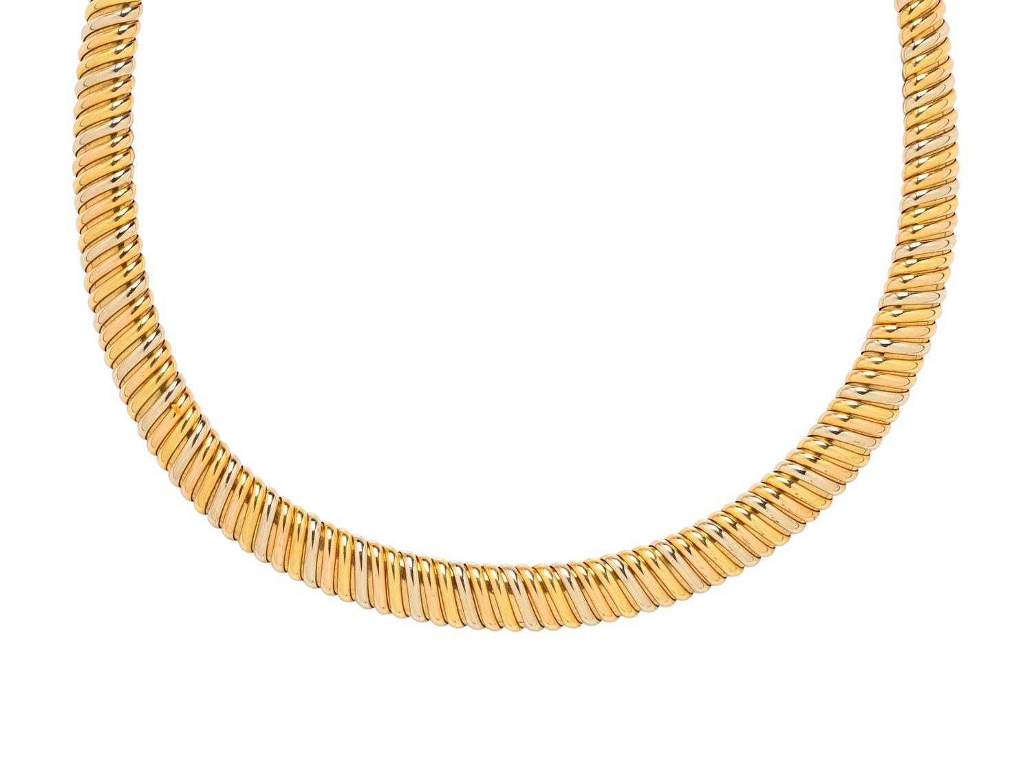 BICOLOR GOLD NECKLACE AND BRACELET