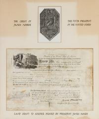 MONROE, JAMES. Partially printed land grant signed ("James Monroe"), as President, Feb. 26, 1818. Countersigned by Josiah Meigs.