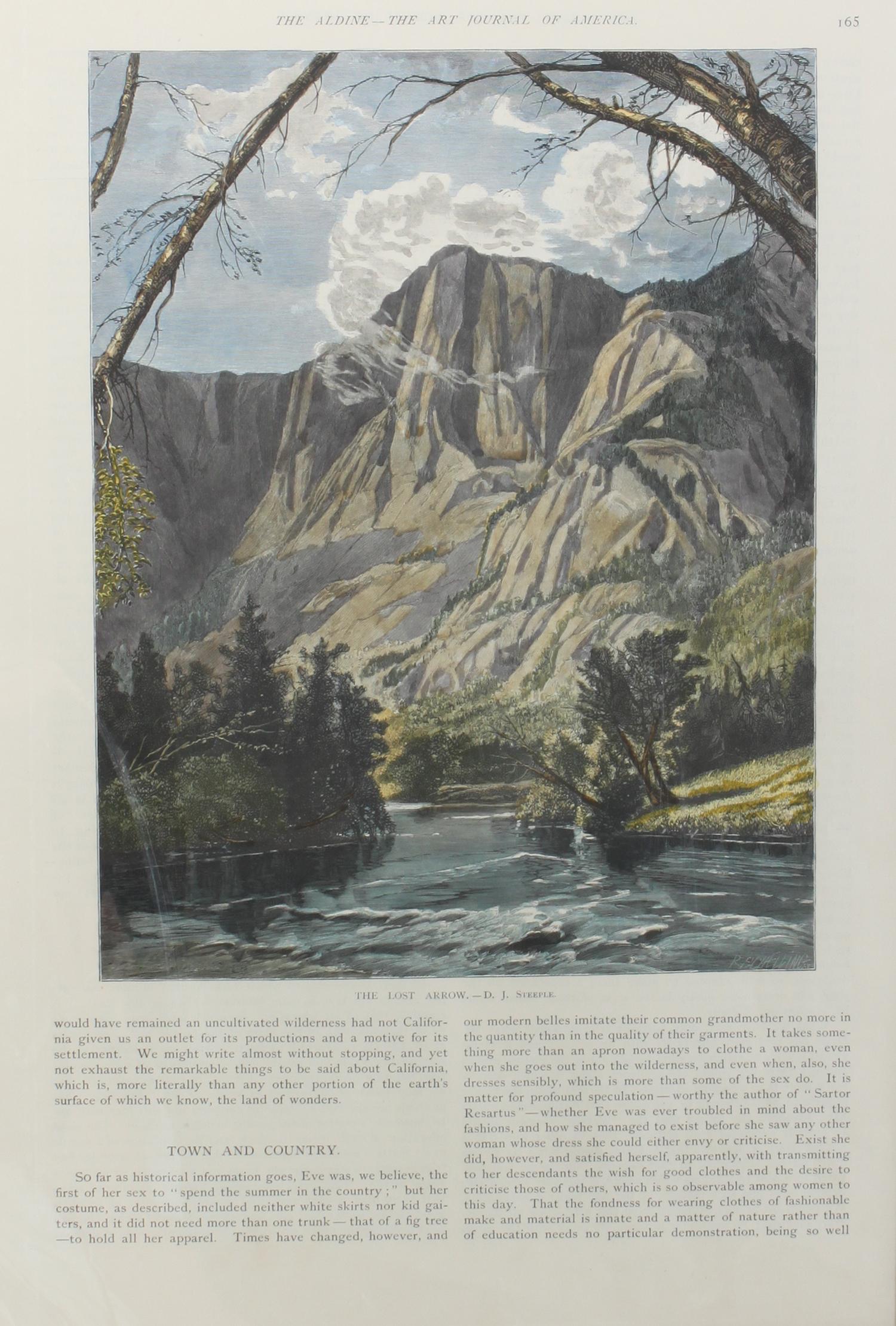 Six Hand Colored Woodblock Prints of Yosemite Height 14 x width 9 3/4 inches — LATE-19TH CENTURY