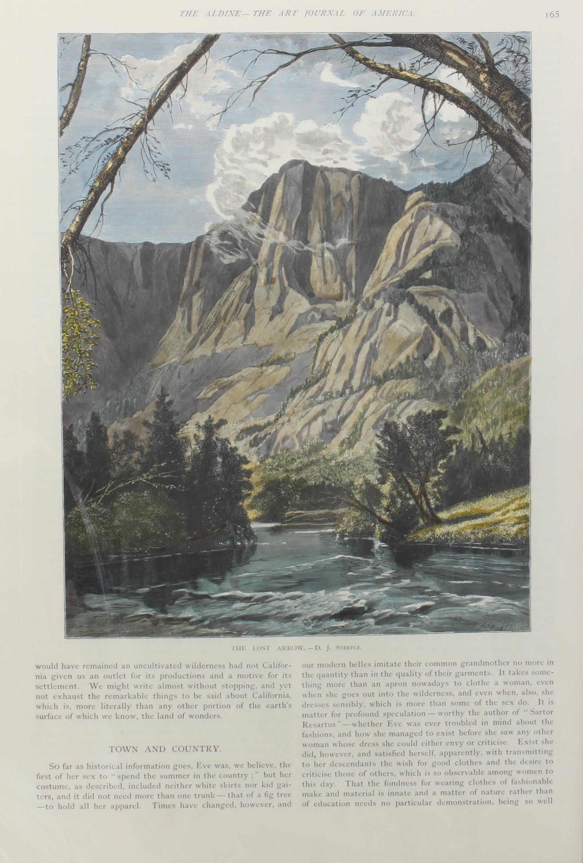 Six Hand Colored Woodblock Prints of Yosemite Height 14 x width 9 3/4 inches — LATE-19TH CENTURY