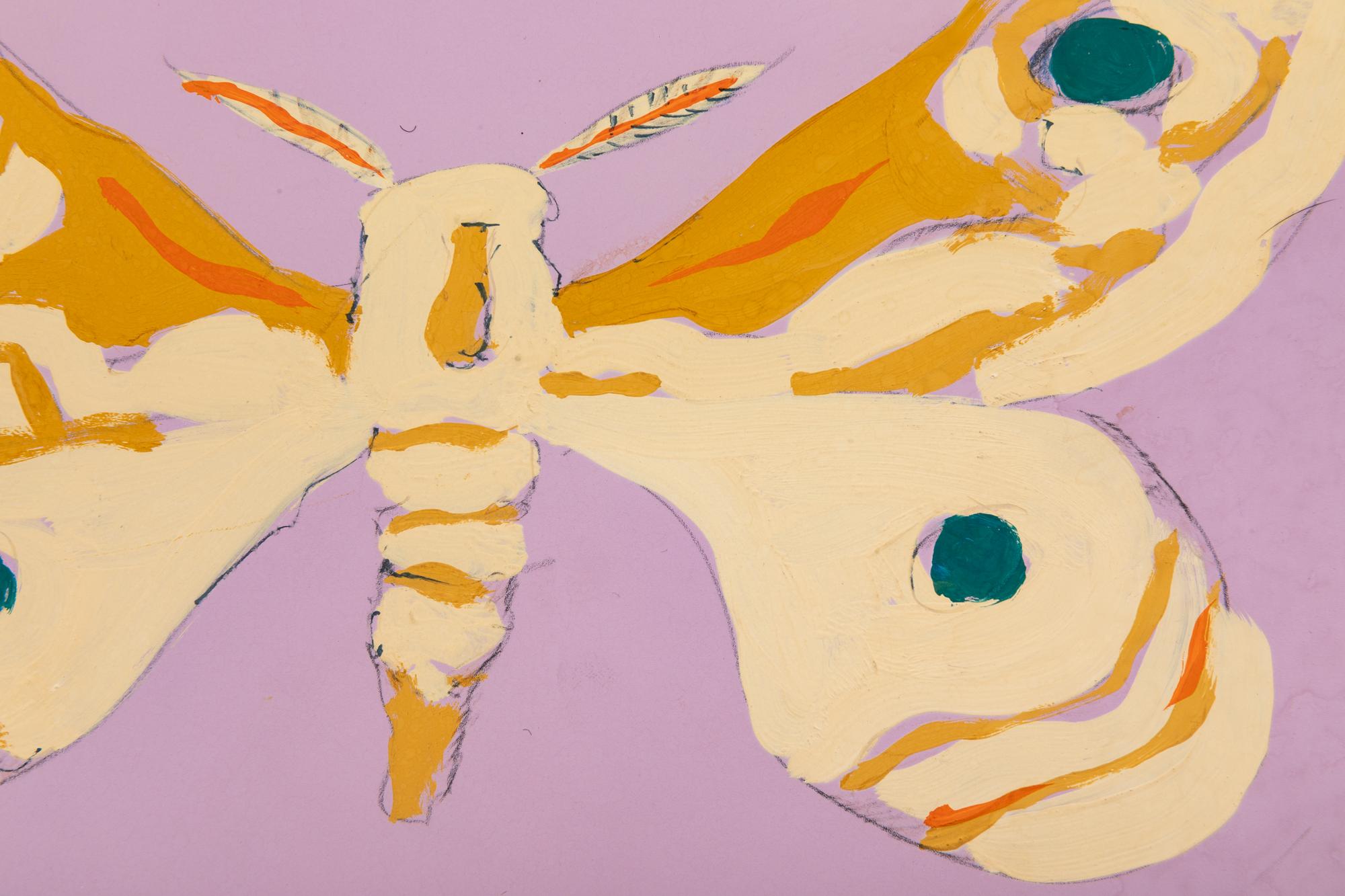 Tan Butterfly on Purple