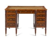 An Edwardian Marquetry Desk and Associated Side Chair