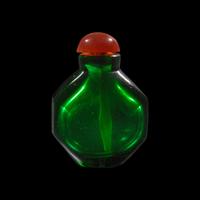 A Chinese Green Glass Faceted Snuff Bottle, Possibly Imperial Workshop, Beijing, 18th Century 清中期 綠料八方鼻煙壺