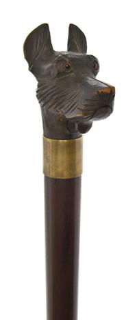 An American Wood Handled Cane, Length of handle 3 x length overall 37 1/4 inches.