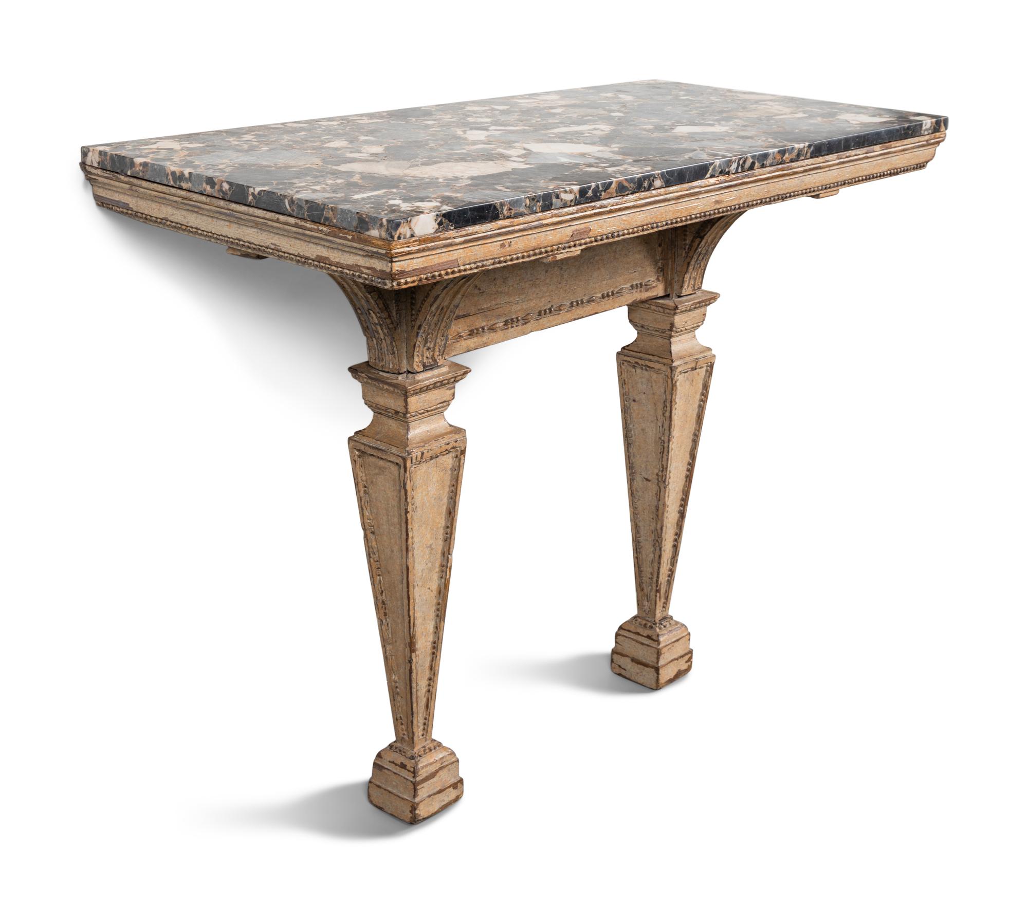 An Italian Gray-Painted Console Table