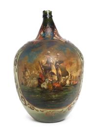 A Dutch Painted Glass Bottle Height 29 x diameter 17 inches. — 19TH CENTURY