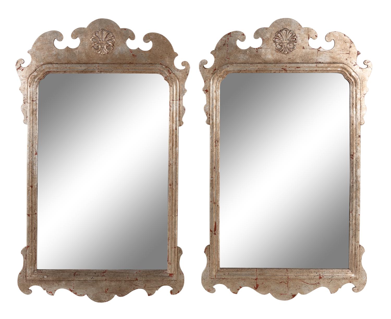 A Pair of Chippendale Style Silvered Mirrors