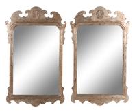 A Pair of Chippendale Style Silvered Mirrors