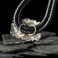 Bryon Yelllowhorse (Dine, b. 1972) — Silver and Turquoise Mosaic Inlay Bolo Tie