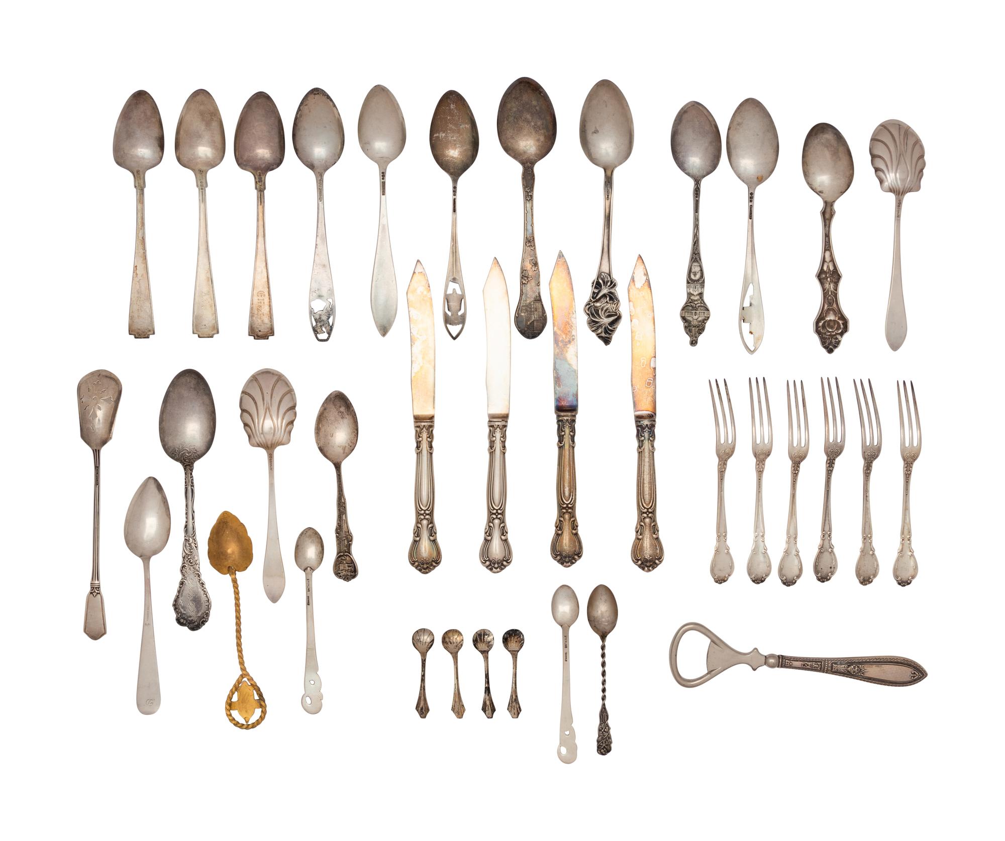 A Large Collection of American Silver Flatware