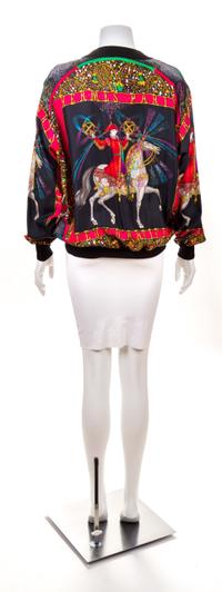 An Hermès Multicolor Silk Pullover Blouse, Size 44.