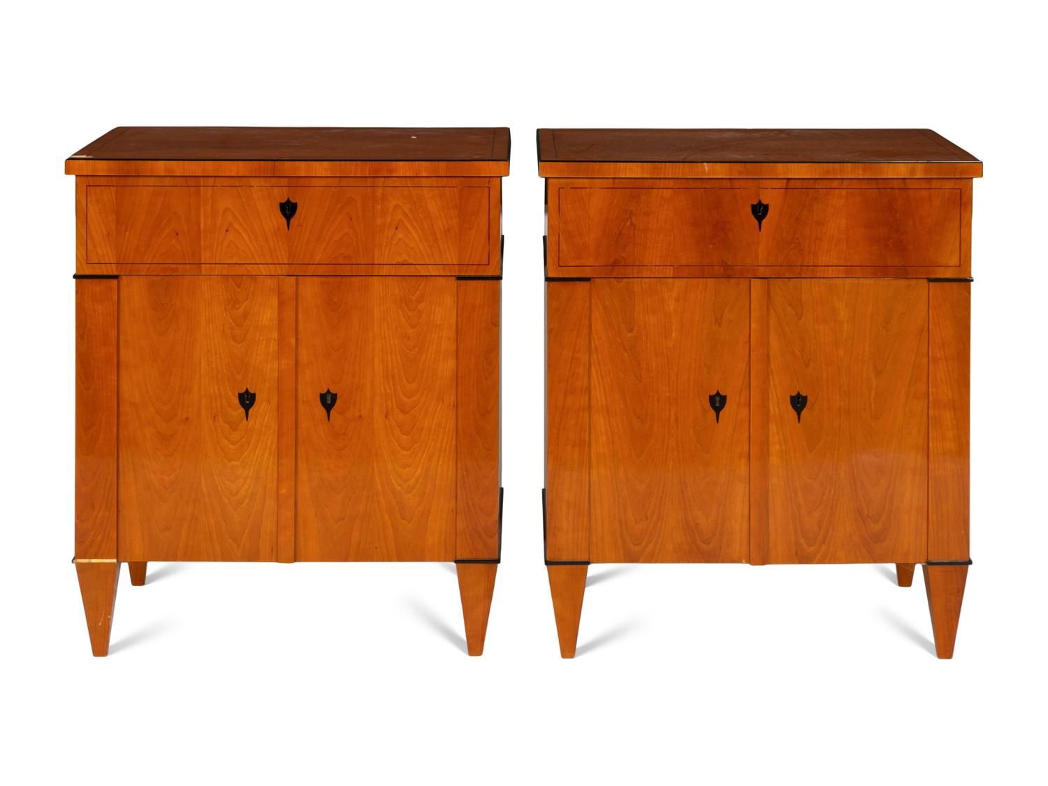 A Pair of Biedermeier Style Half-Cabinets