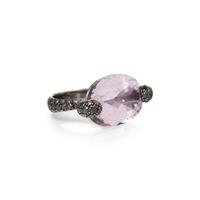 GIORGIO ARMANI, BLACKENED GOLD, KUNZITE, AND BLACK DIAMOND RING