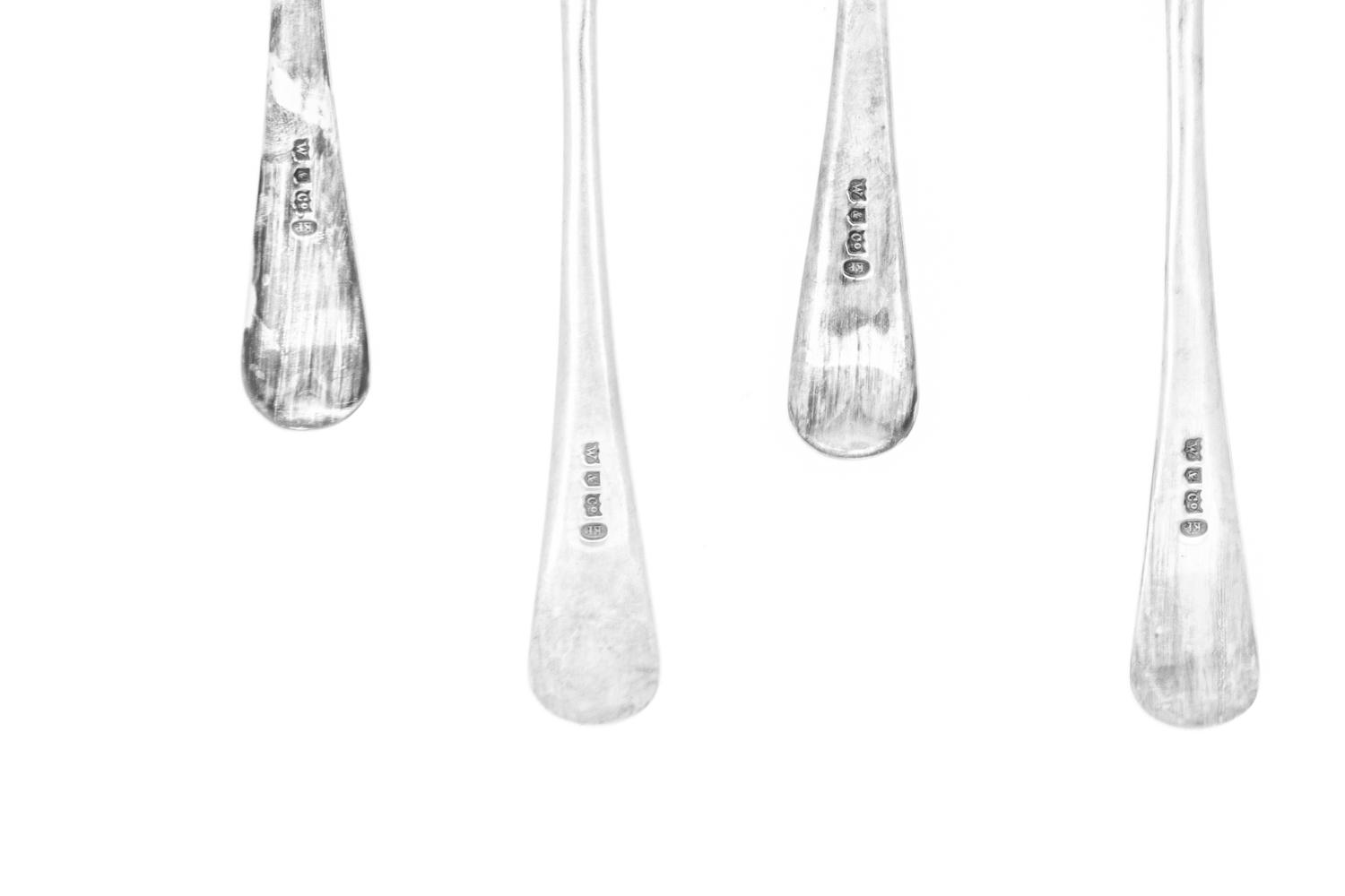 Two Cased Sets of Silver and Silver-Plate Flatware Articles