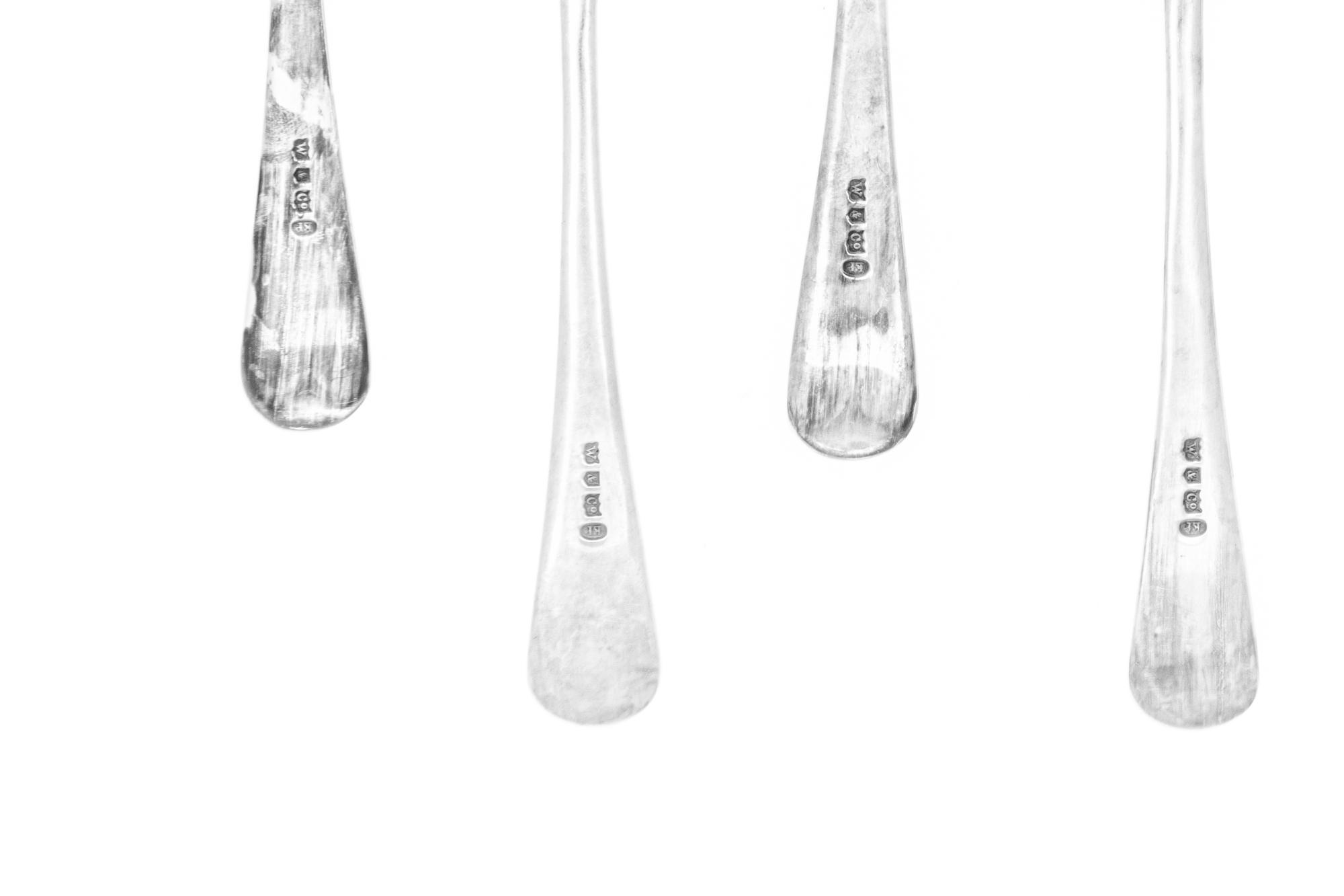 Two Cased Sets of Silver and Silver-Plate Flatware Articles