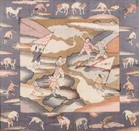 A Chinese Kesi Woven Silk Panel