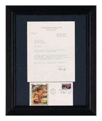 An Important Signed Letter with Personal Sentiments from Chicago Bears Owner George Halas with Custom Frame Display