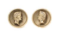 A Pair of 14 Karat Yellow Gold and Diamond Cufflinks, 15.10 dwts.