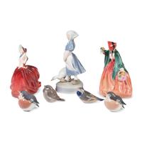 Royal Doulton and Royal Copenhagen Porcelain Figures and Birds