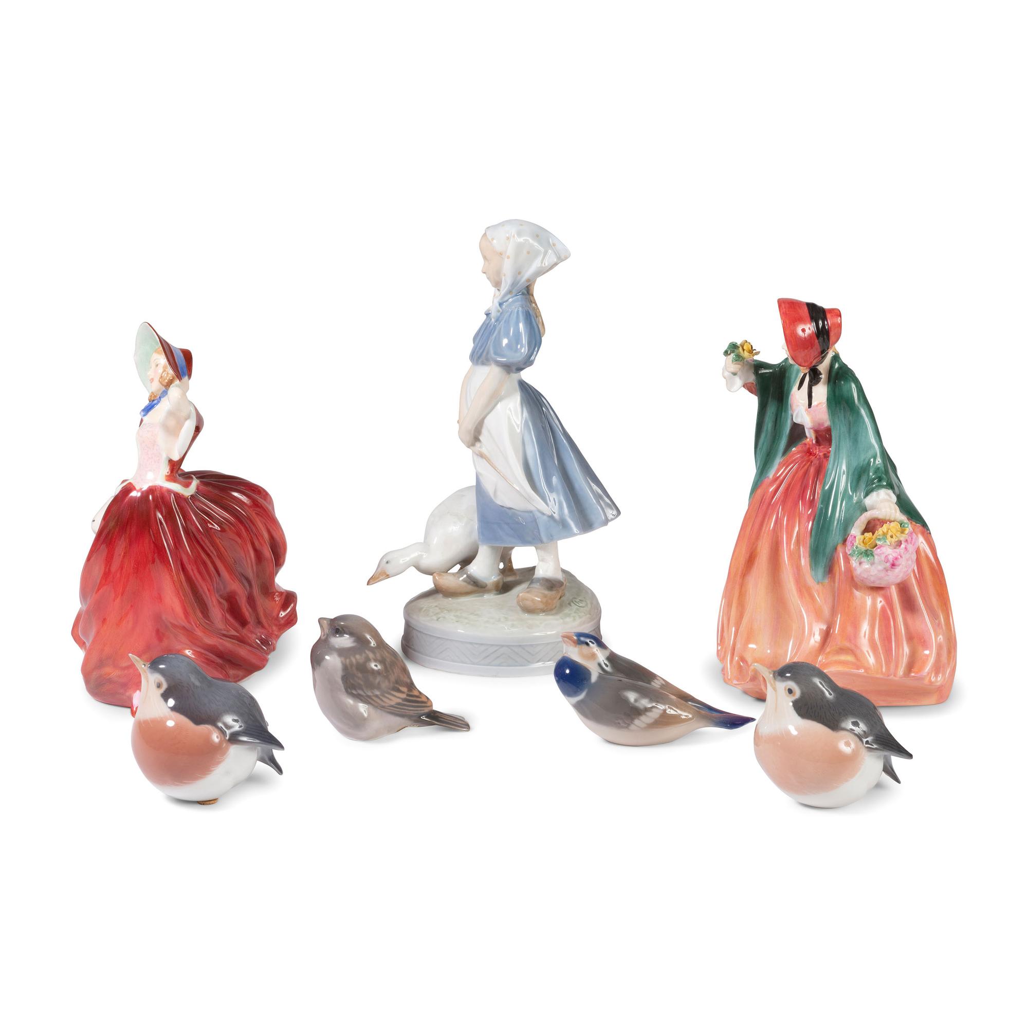 Royal Doulton and Royal Copenhagen Porcelain Figures and Birds