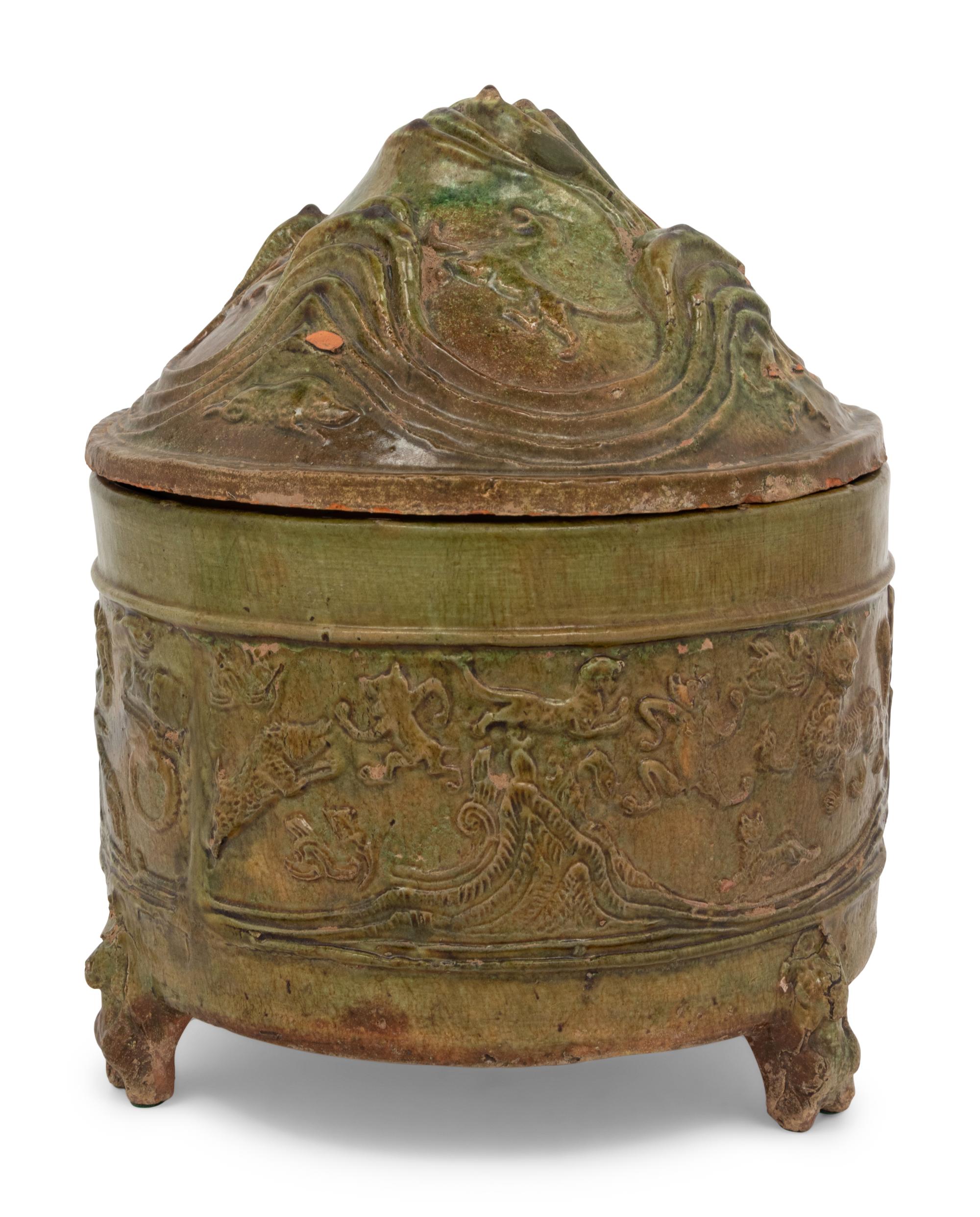 A Chinese Green Glazed Pottery Hill Jar