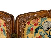 A Louis XV Style Carved Walnut Six-Panel Needlework Inset Screen 19th Century Note: Our specialists have confirmed that this item is over 100 years old.
