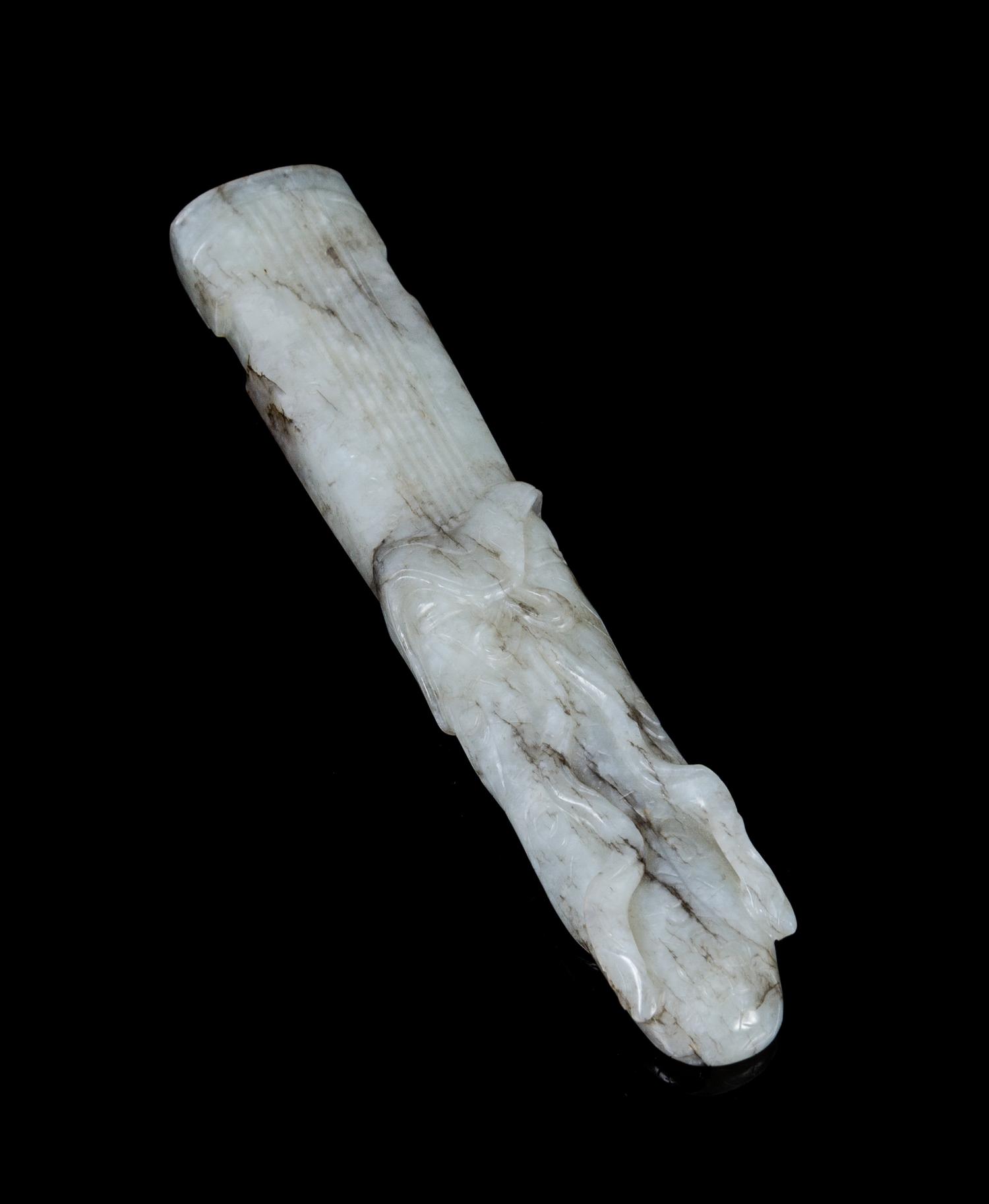 A Jade Carving of a Qin Length 6 inches.