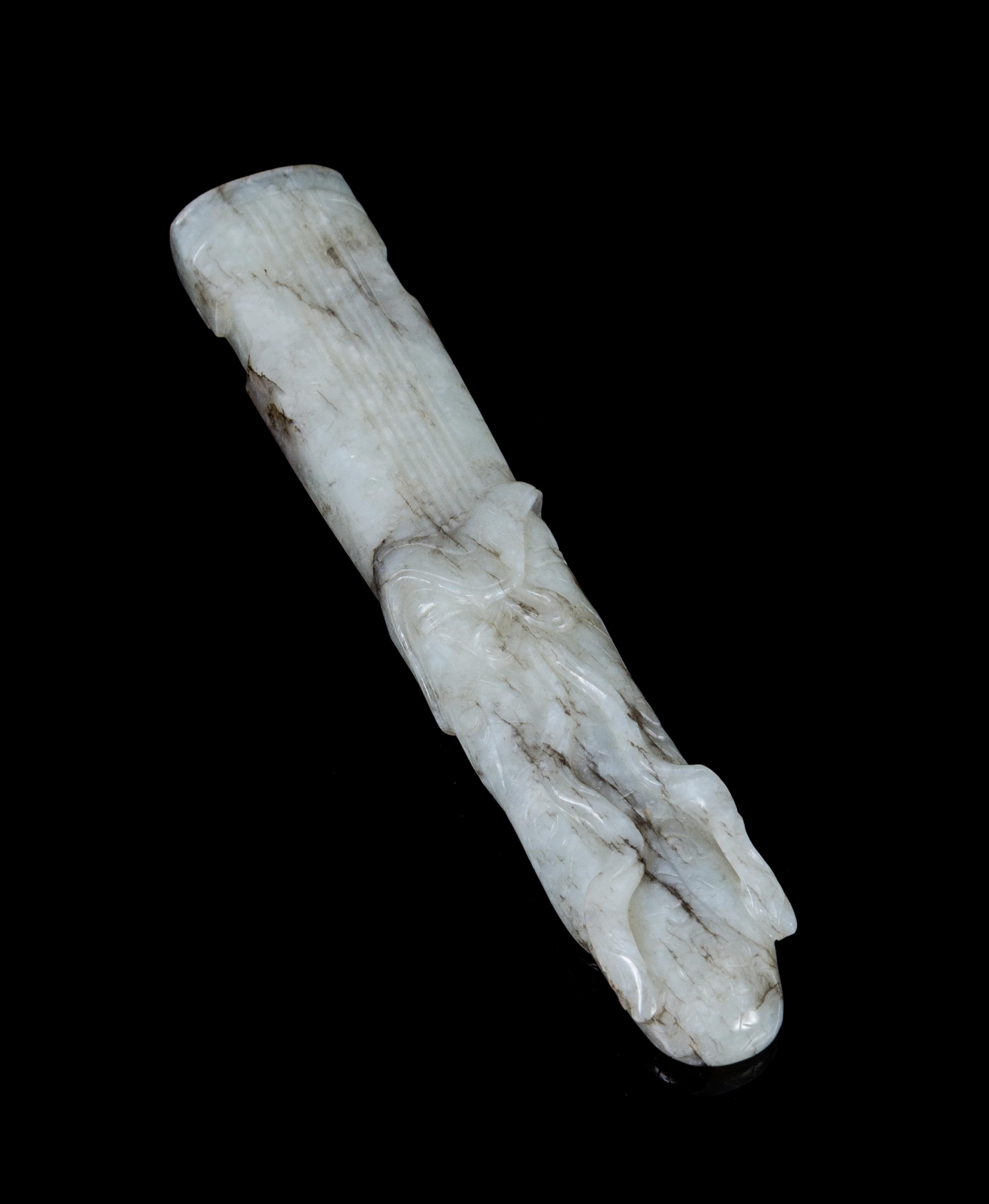 A Jade Carving of a Qin Length 6 inches.