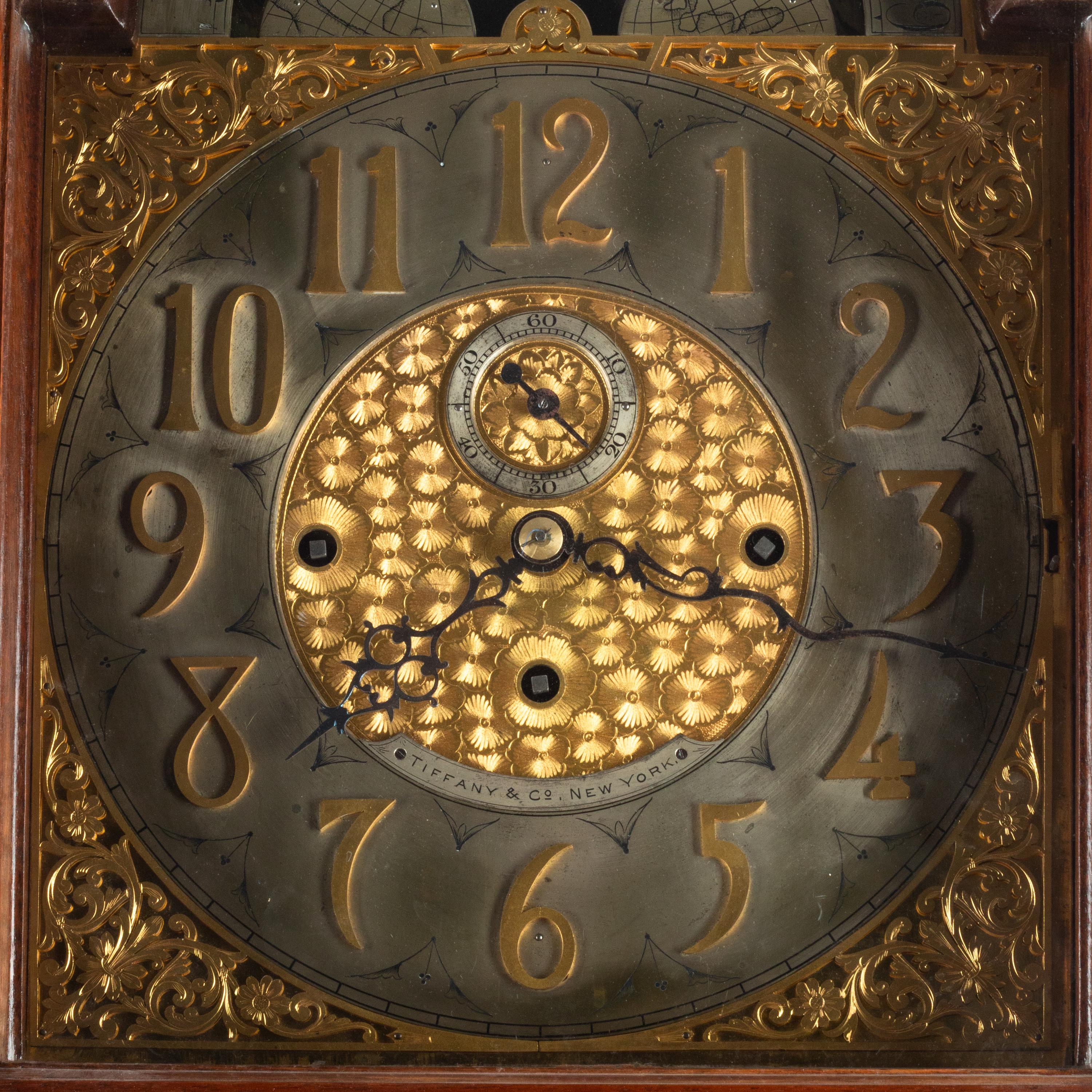 An English Carved Mahogany Tall Case Clock