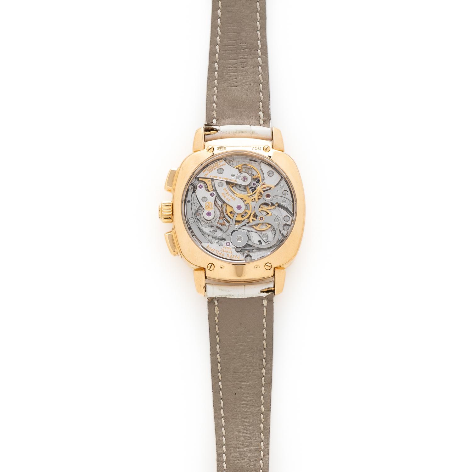 PATEK PHILIPPE, REF. 7071R 18K ROSE GOLD WITH FACTORY DIAMOND DIAL CHRONOGRAPH WATCH, BOX & PAPERS