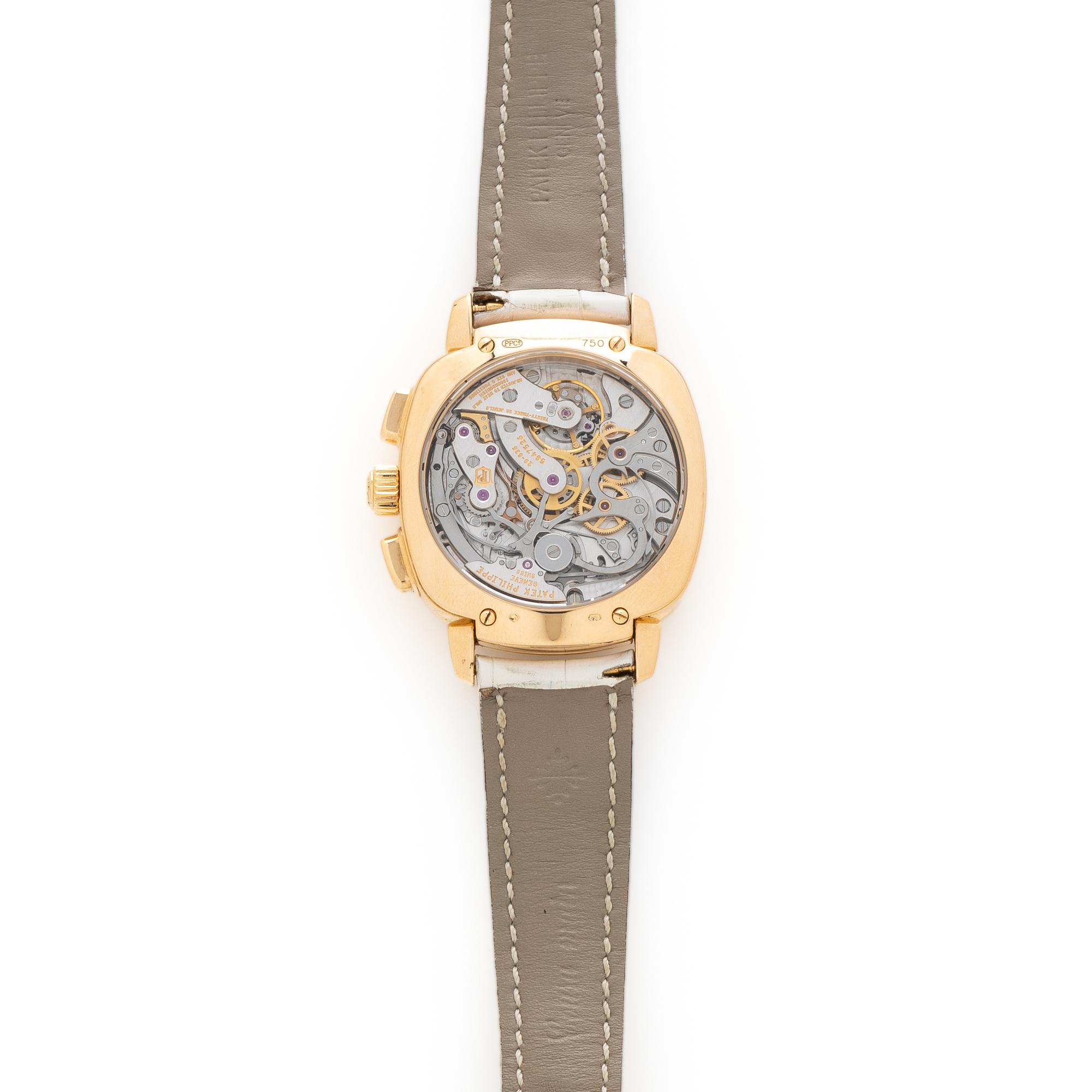 PATEK PHILIPPE, REF. 7071R 18K ROSE GOLD WITH FACTORY DIAMOND DIAL CHRONOGRAPH WATCH, BOX & PAPERS