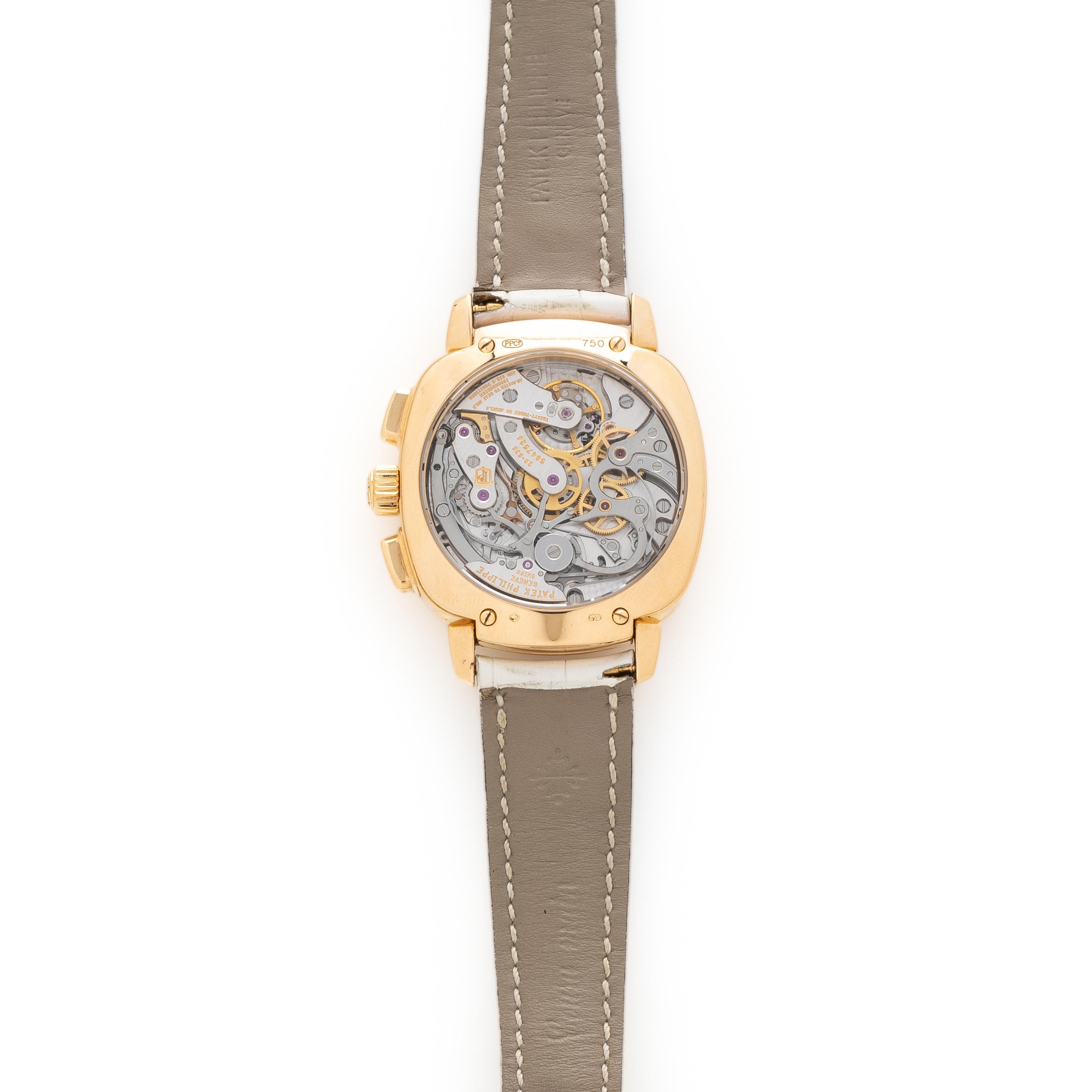 PATEK PHILIPPE, REF. 7071R 18K ROSE GOLD WITH FACTORY DIAMOND DIAL CHRONOGRAPH WATCH, BOX & PAPERS