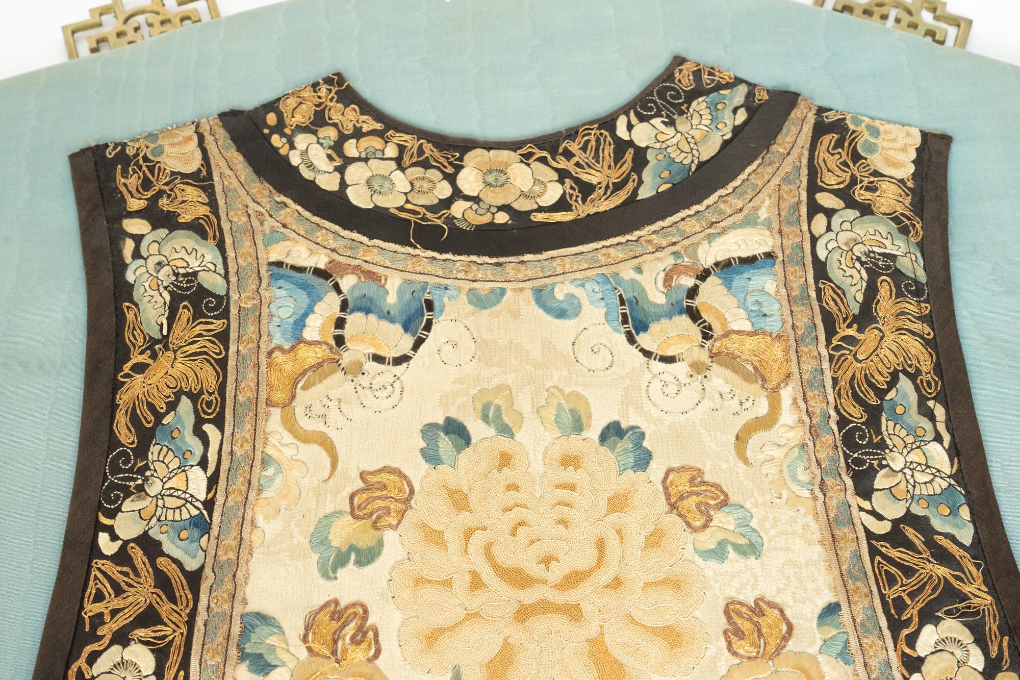 A Chinese Embroidered Silk Vest