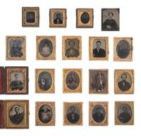 [EARLY PHOTOGRAPHY]. 43 ninth and sixteenth plate ambrotypes and tintypes.