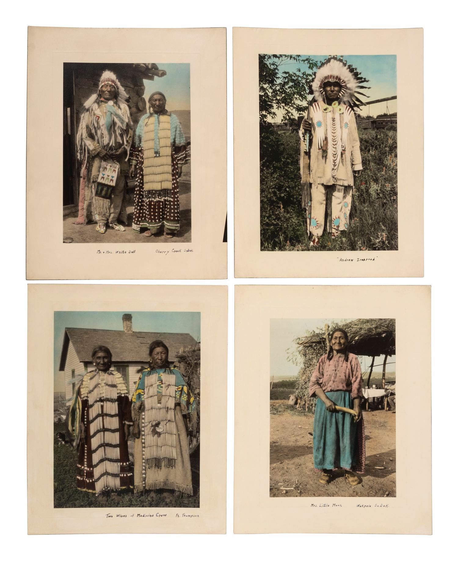 [NATIVE AMERICANS]. A group of 11 hand-colored photographs of identified Native American subjects, incl. Red Tomahawk and Medicine Crow.