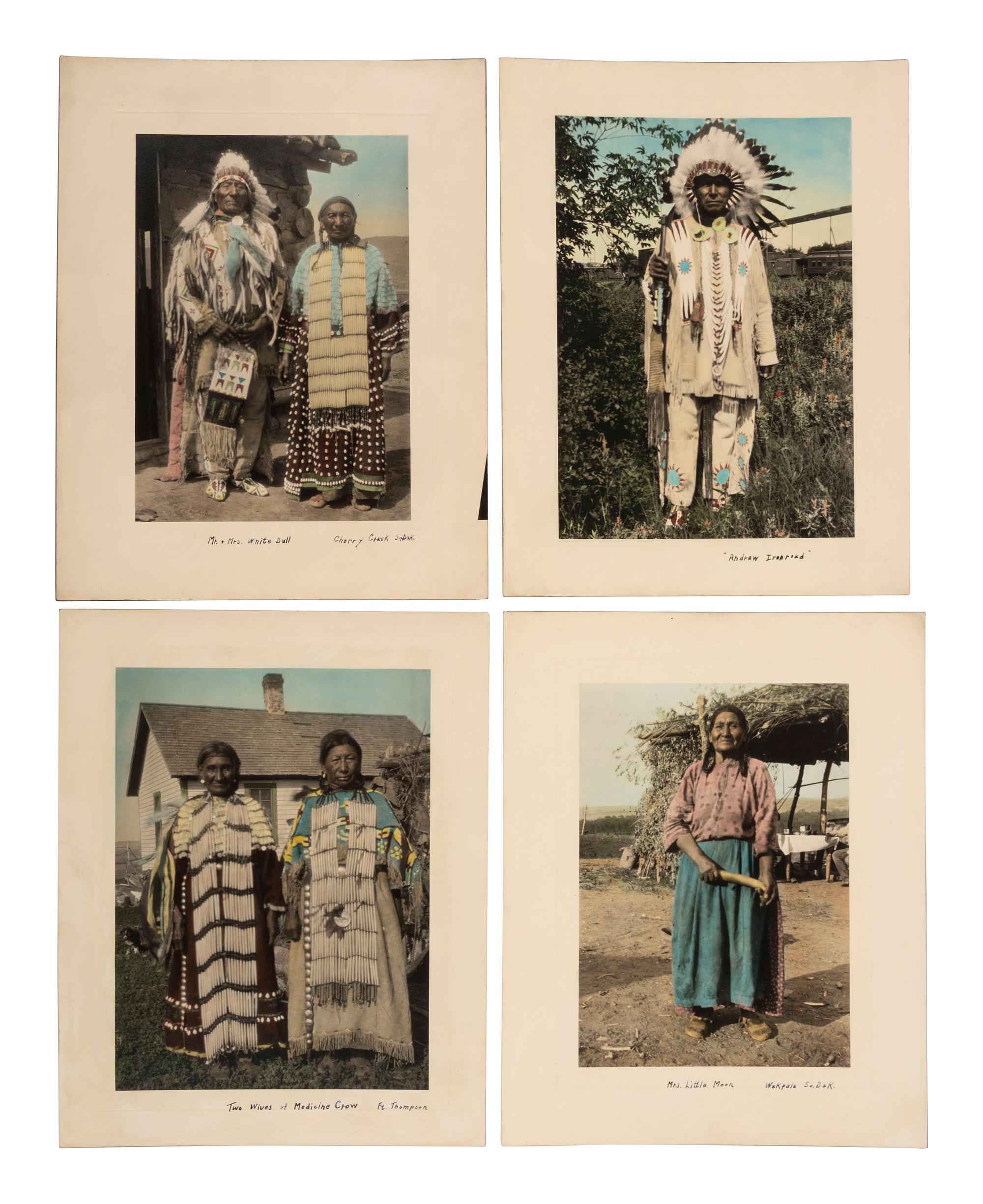 [NATIVE AMERICANS]. A group of 11 hand-colored photographs of identified Native American subjects, incl. Red Tomahawk and Medicine Crow.