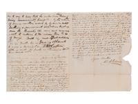 [ENSLAVEMENT]. Florida letter describing a specific enslaved person who "does not breed." 1844.