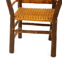 A Pair of Naturalistic Wood and Rattan Barrel Back Armchairs — 20th Century