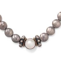 LAGOS, SILVER AND CULTURED MABE PEARL 'CAVIAR' NECKLACE