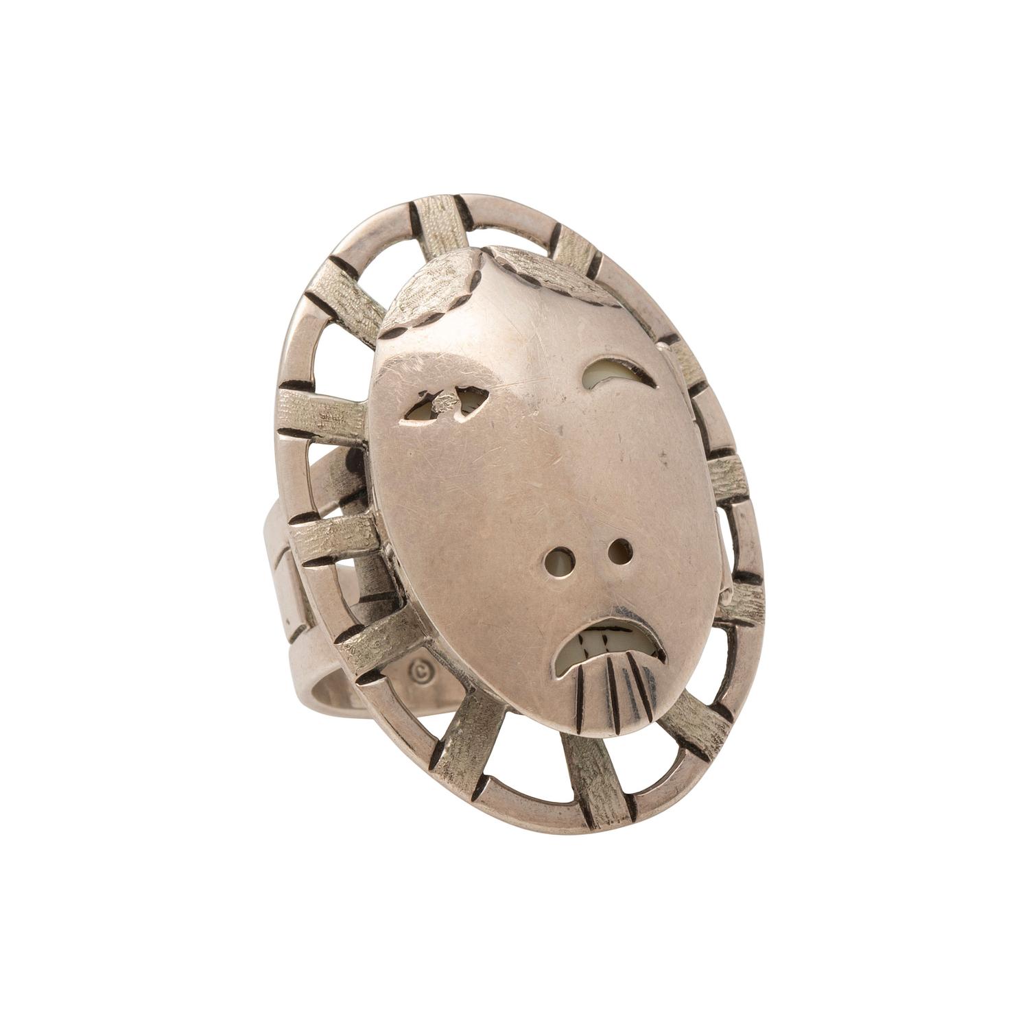 Sterling Silver Maskette Ring