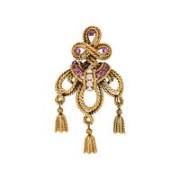 Tiffany & Co., Ruby, Diamond, and Yellow Gold Brooch