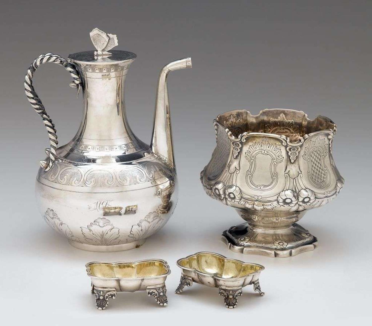 Silver open sugar bowl allcock, allen & co. (c.1840-1855), new york, ny