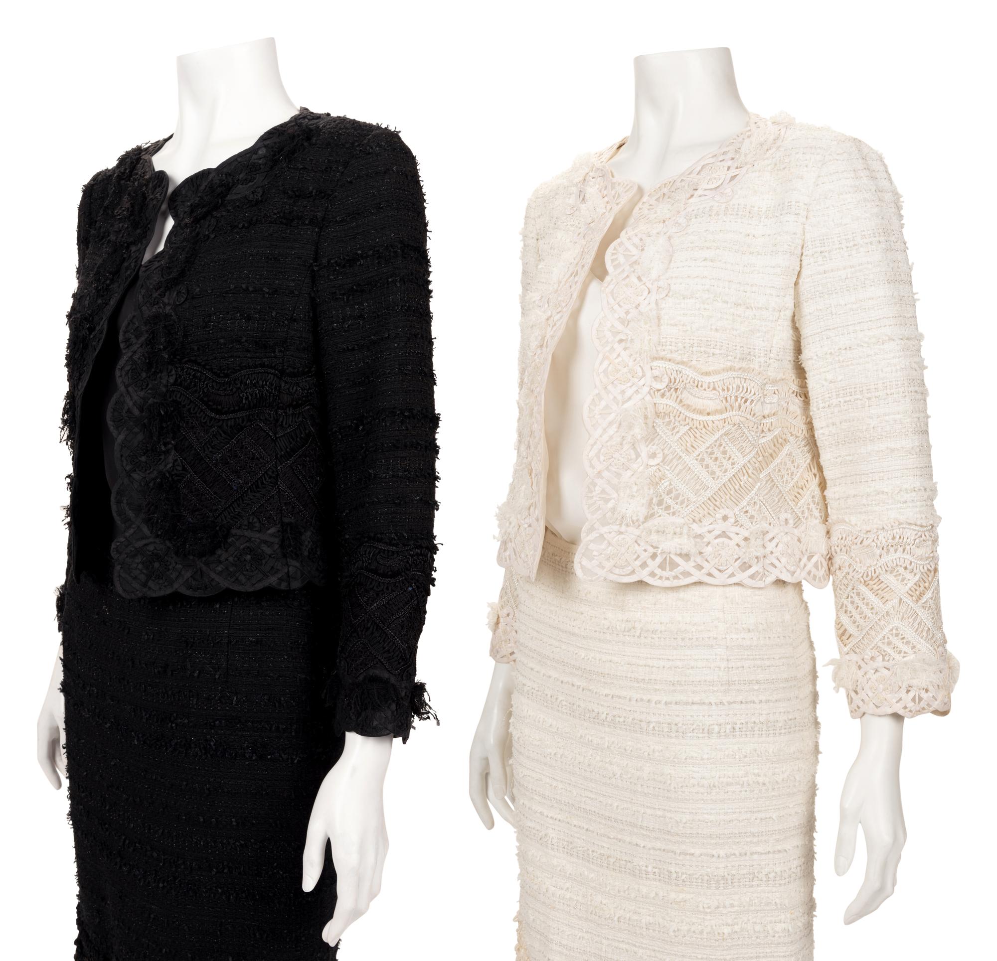 Two Oscar de la Renta Two-Piece Skirt Suits, Summer 2010