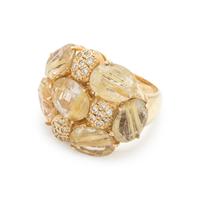 RUTILATED QUARTZ AND DIAMOND RING