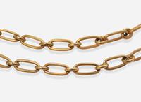 A 14K Yellow Gold Oval Link Necklace