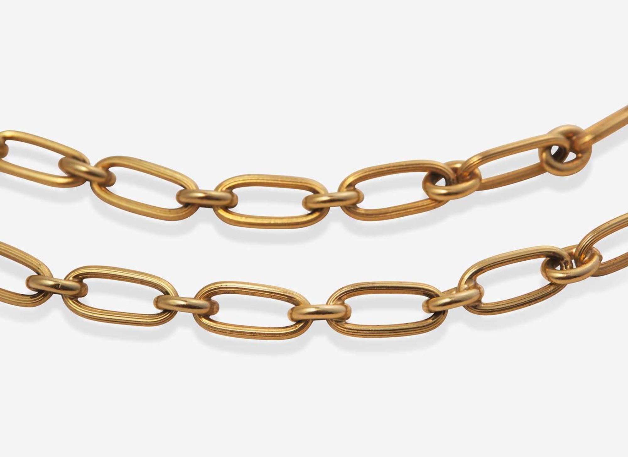 A 14K Yellow Gold Oval Link Necklace