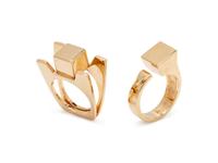 COLLECTION OF MODERNIST YELLOW GOLD RINGS
